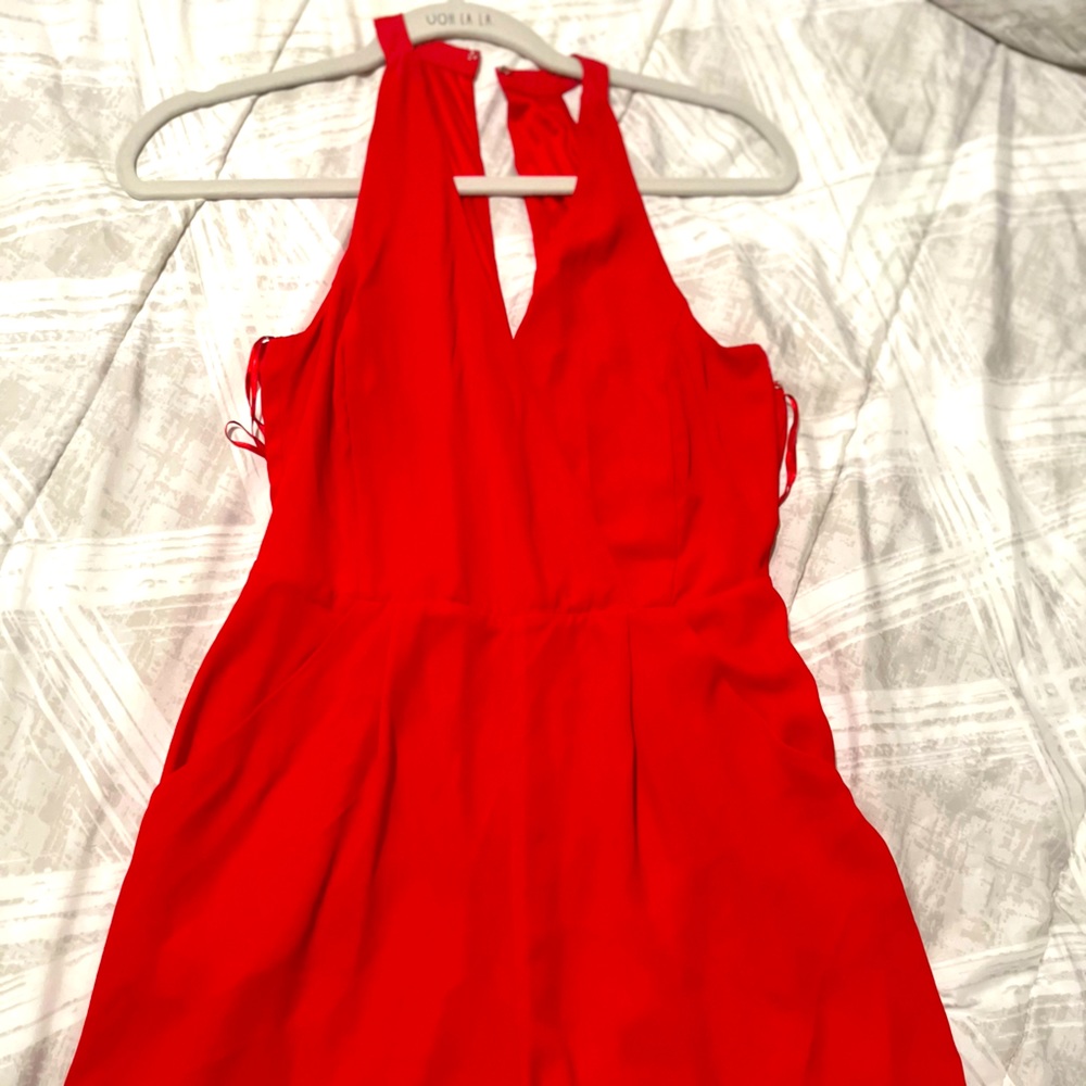 Red , shorts jumpsuit
